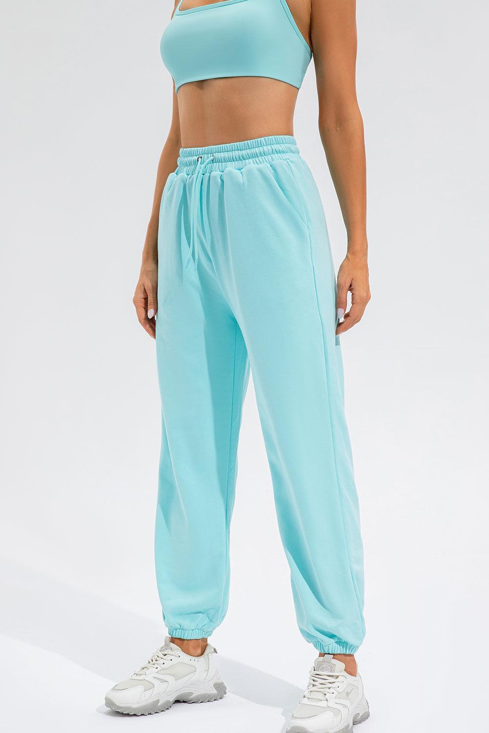 Drawstring Active Pants with Pockets - 808Lush