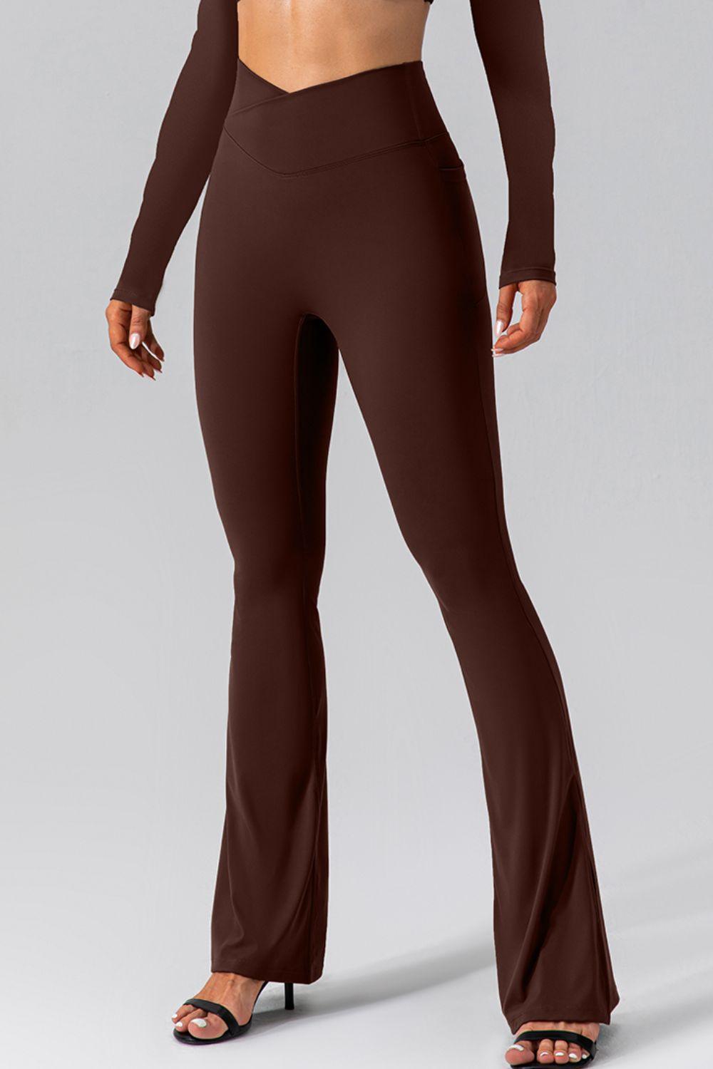 High Waist Slit Pocketed Active Pants - 808Lush