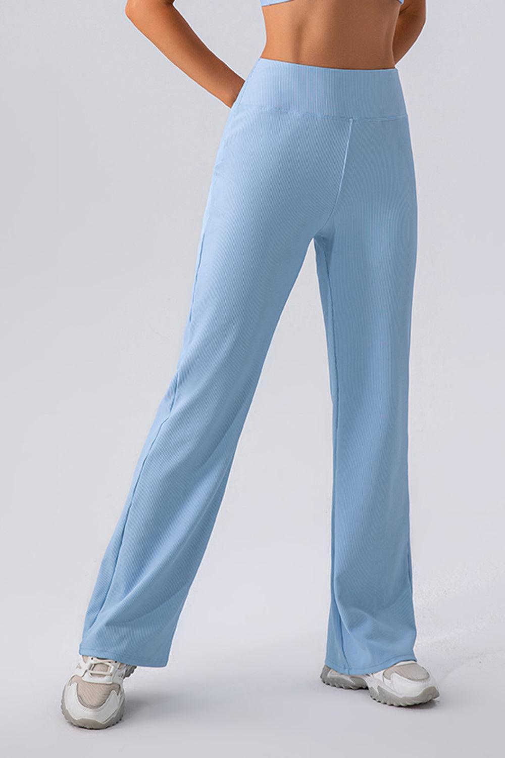 High Waist Straight Active Pants - 808Lush