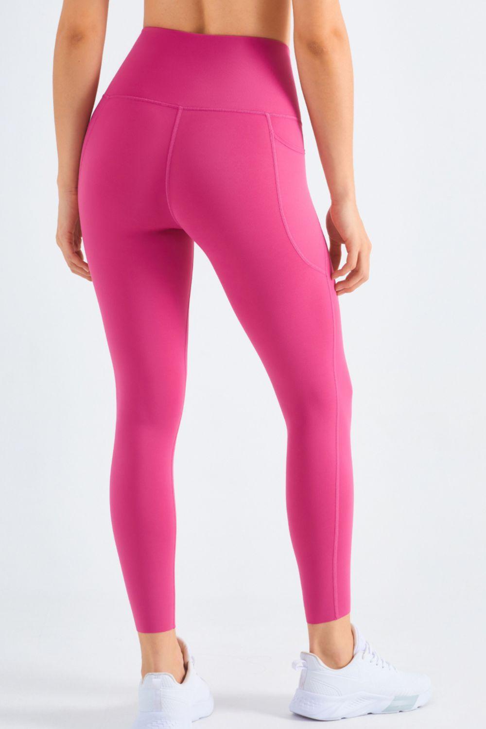 Highly Stretchy Elastic Waistband Pocket Yoga Leggings - 808Lush