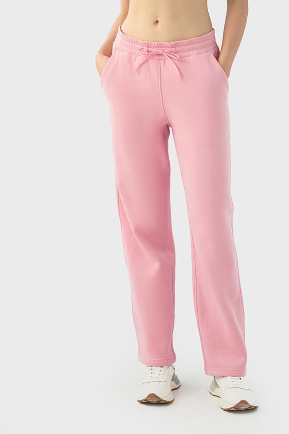 Drawstring Waist Sports Pants with Pockets - 808Lush