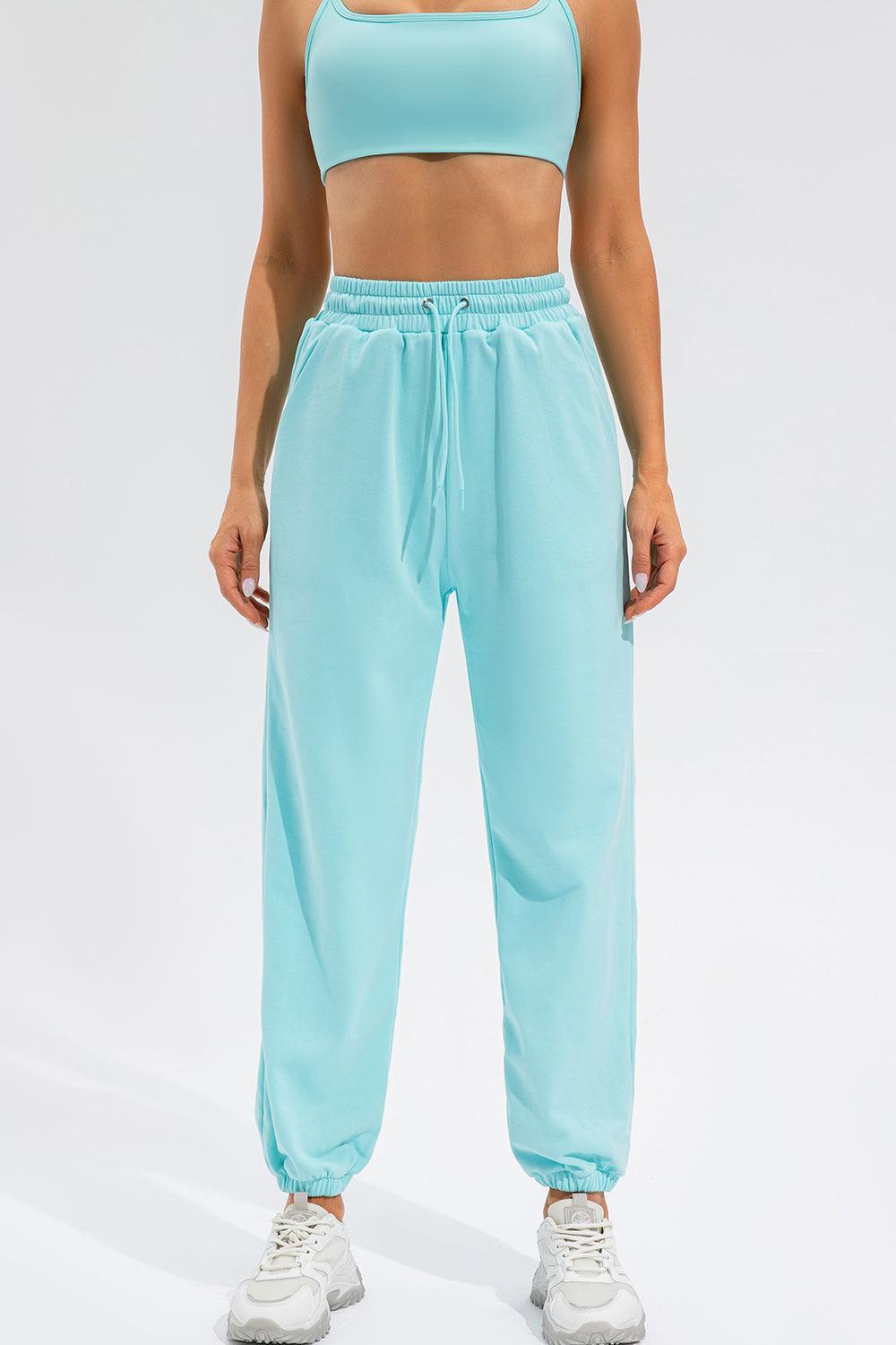 Drawstring Active Pants with Pockets - 808Lush