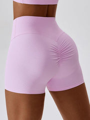 Wide Waistband Slim Fit Sports Shorts - 808Lush