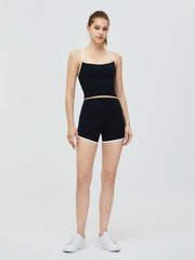 Contrast Trim High Waist Active Shorts - 808Lush