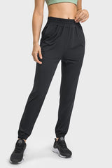 Elastic Waist Yoga Joggers with Pockets - 808Lush