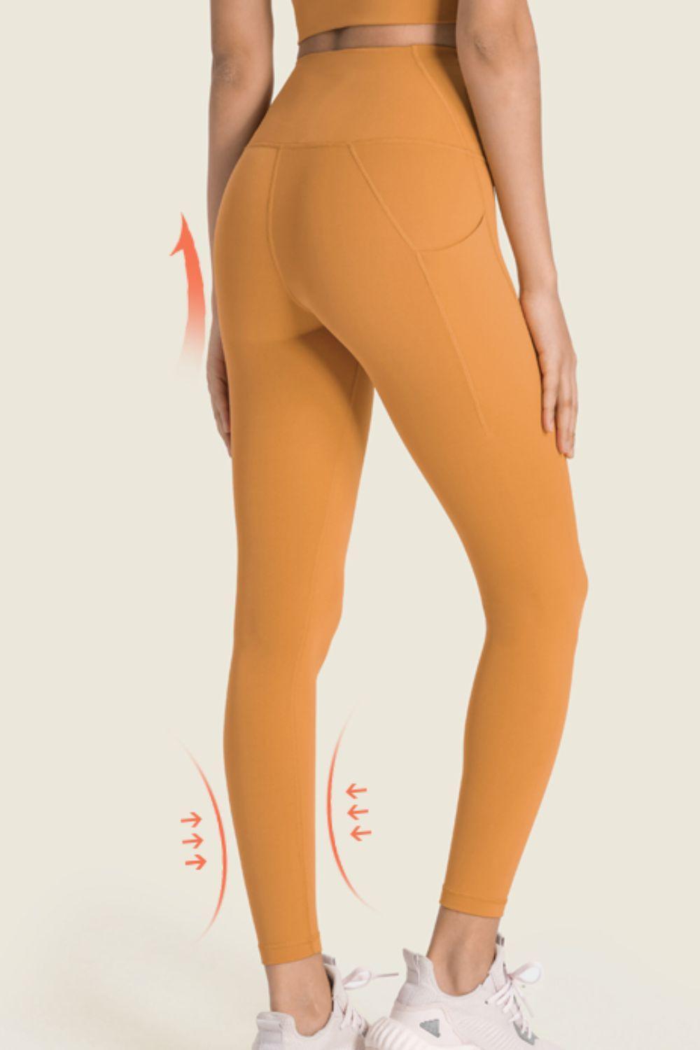 High-Rise Wide Waistband Pocket Yoga Leggings - 808Lush