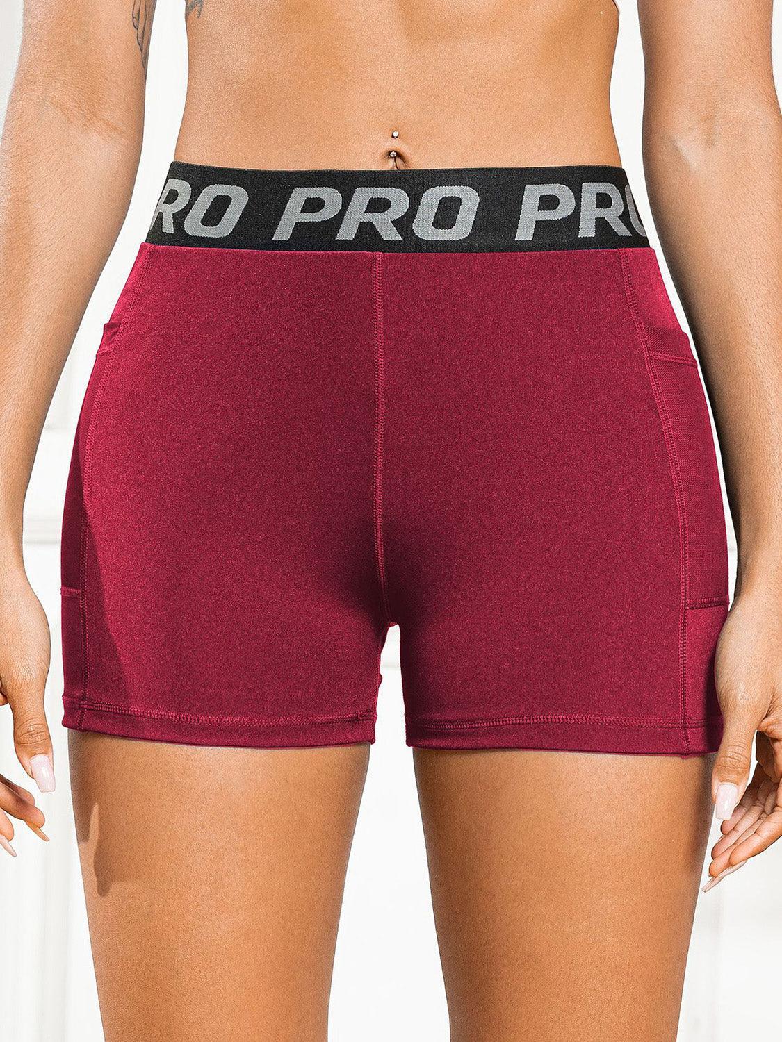 Elastic Waist Active Shorts with Pockets - 808Lush