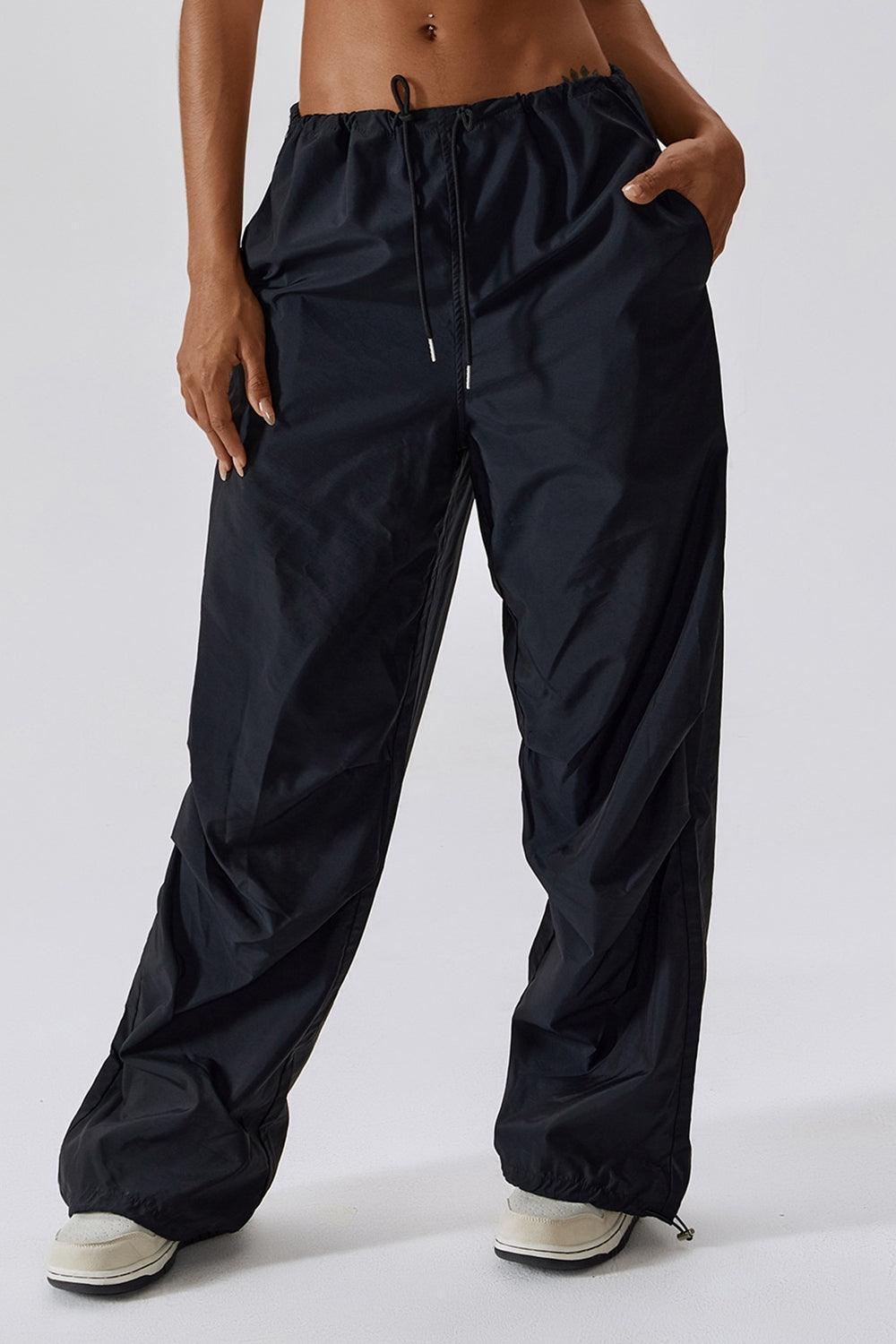 Long Loose Fit Pocketed Sports Pants - 808Lush