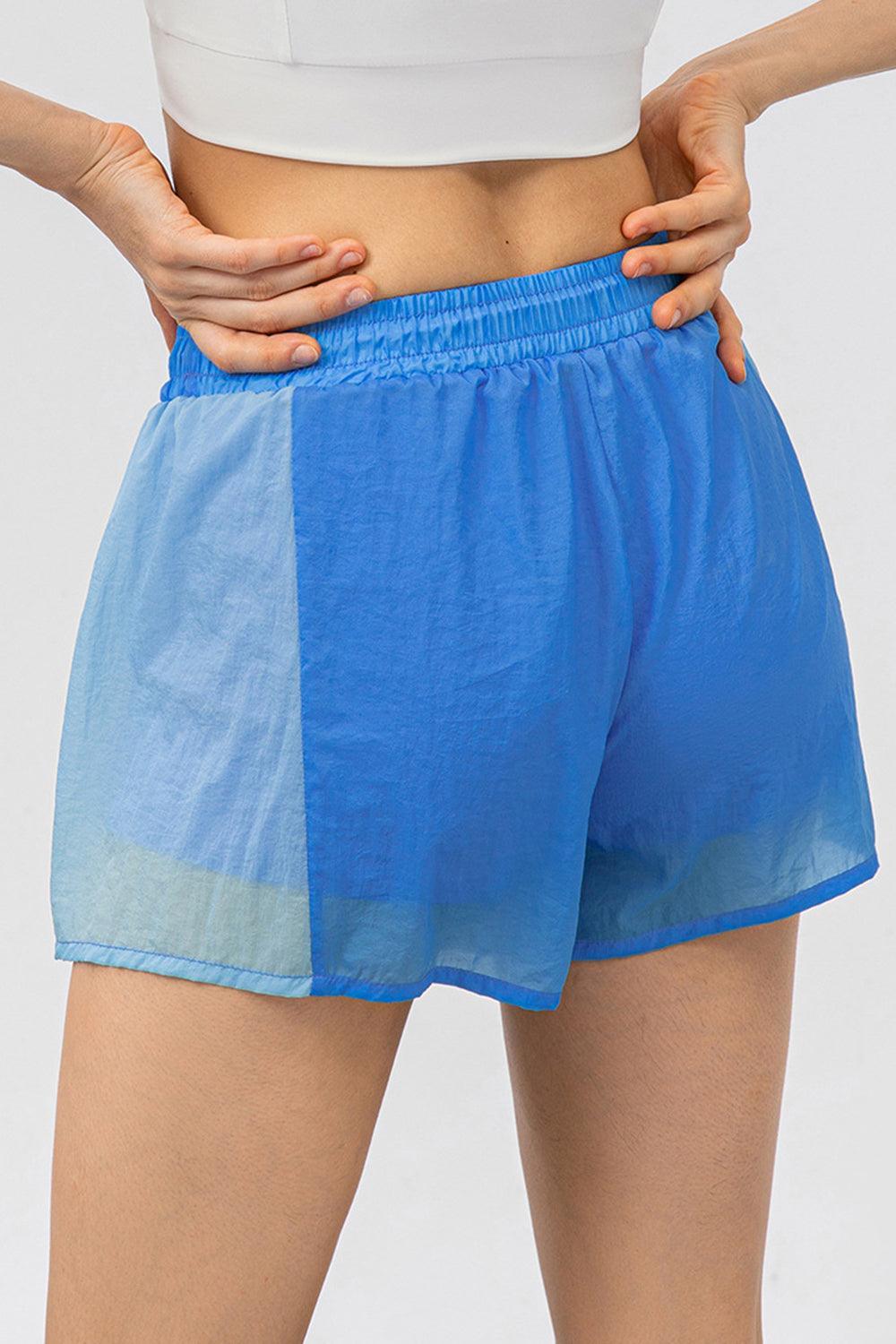 Color Block Drawstring Active Shorts - 808Lush