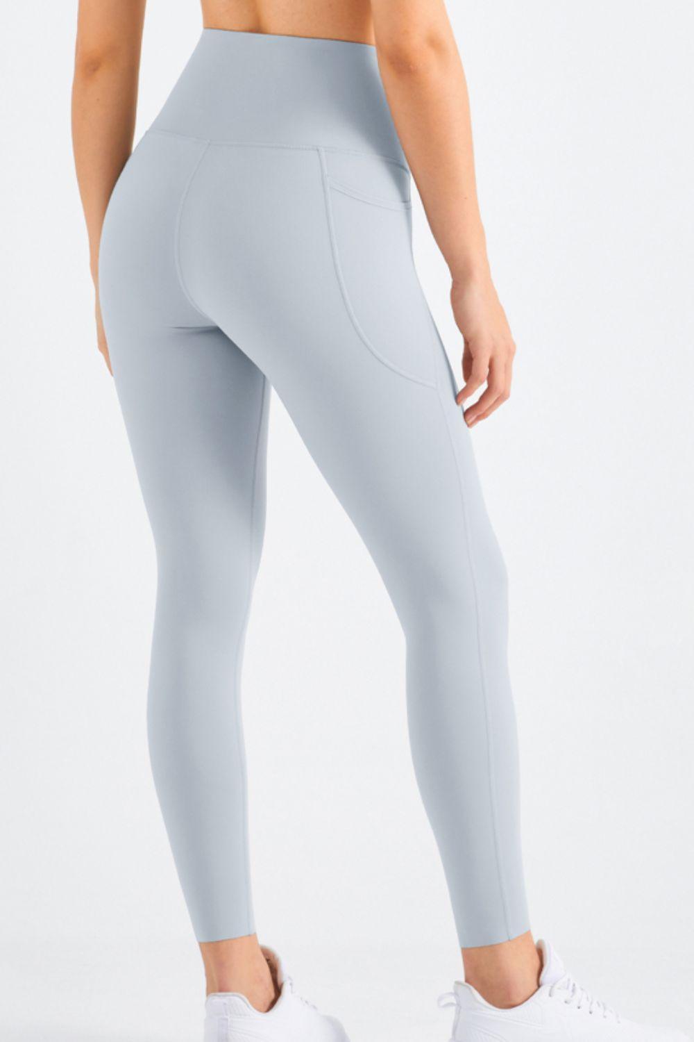 Highly Stretchy Elastic Waistband Pocket Yoga Leggings - 808Lush