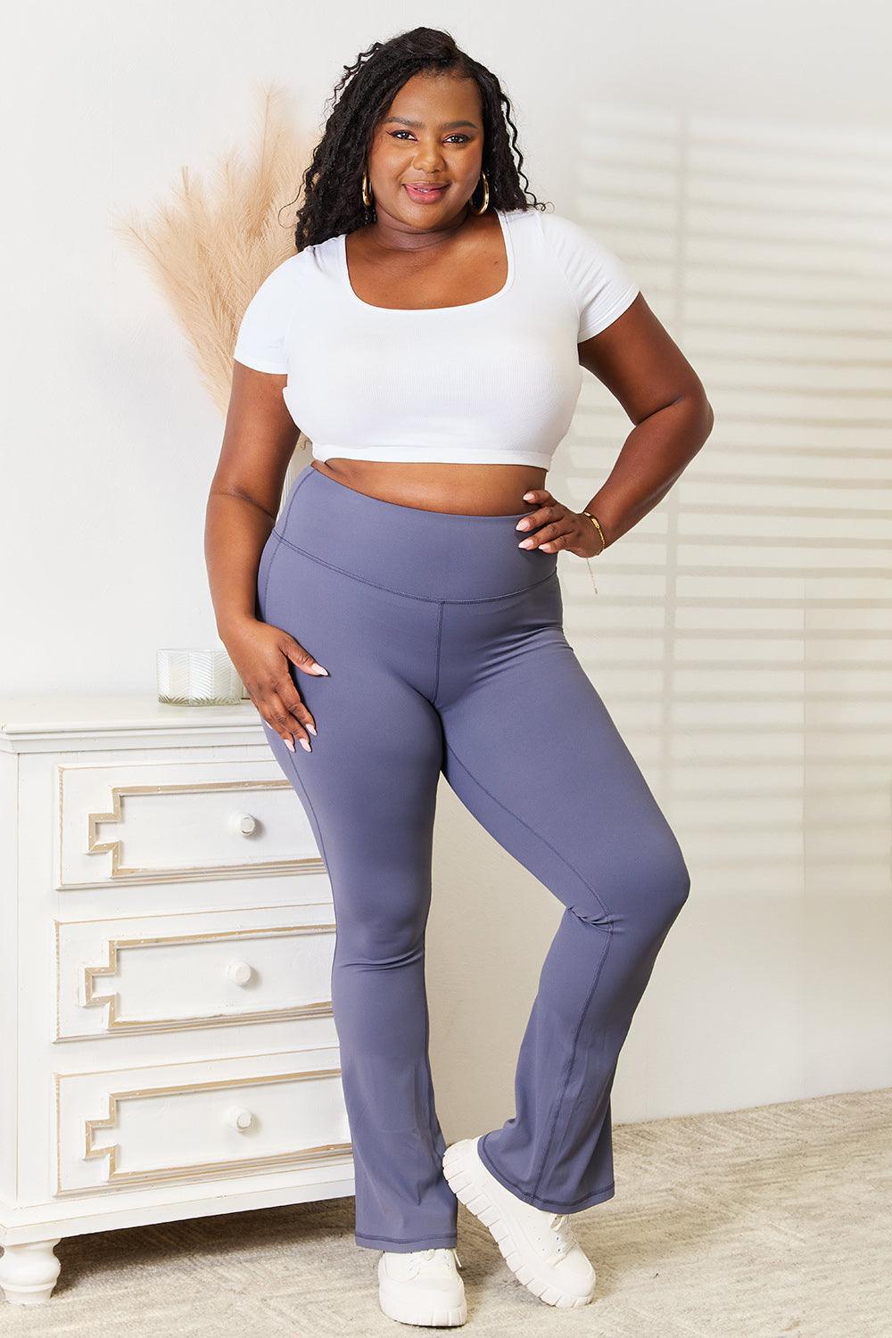 Basic Bae Wide Waistband Bootcut Sports Pants - 808Lush