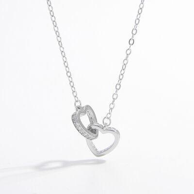 925 Sterling Silver Inlaid Zircon Heart Necklace - 808Lush