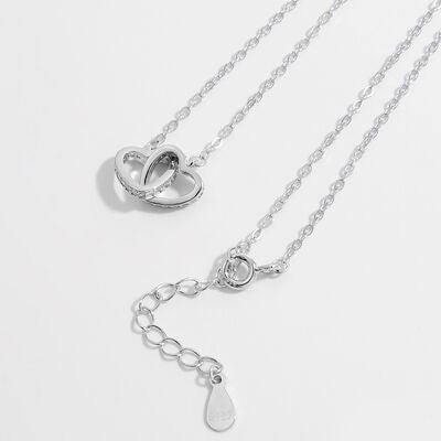 925 Sterling Silver Inlaid Zircon Heart Necklace - 808Lush