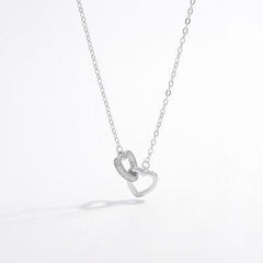 925 Sterling Silver Inlaid Zircon Heart Necklace - 808Lush