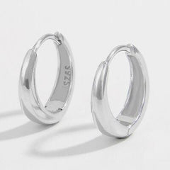 925 Sterling Silver Inlaid Zircon Huggie Earrings - 808Lush