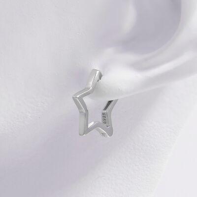 925 Sterling Silver Inlaid Zircon Star Earrings - 808Lush