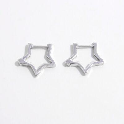 925 Sterling Silver Inlaid Zircon Star Earrings - 808Lush