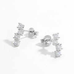 925 Sterling Silver Inlaid Zircon Stud Earrings - 808Lush