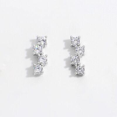 925 Sterling Silver Inlaid Zircon Stud Earrings - 808Lush