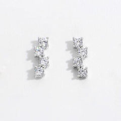 925 Sterling Silver Inlaid Zircon Stud Earrings - 808Lush