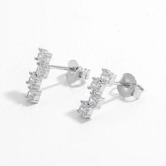 925 Sterling Silver Inlaid Zircon Stud Earrings - 808Lush