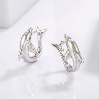 925 Sterling Silver Zircon Dolphin Earrings - 808Lush