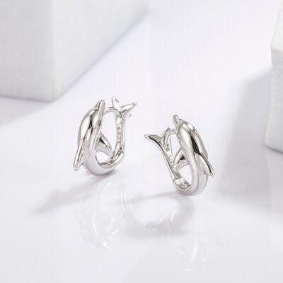 925 Sterling Silver Zircon Dolphin Earrings - 808Lush