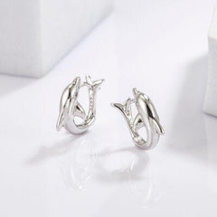 925 Sterling Silver Zircon Dolphin Earrings - 808Lush