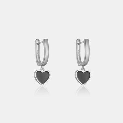 925 sterling silver Heart Drop Earrings - 808Lush