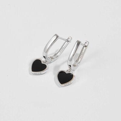 925 sterling silver Heart Drop Earrings - 808Lush