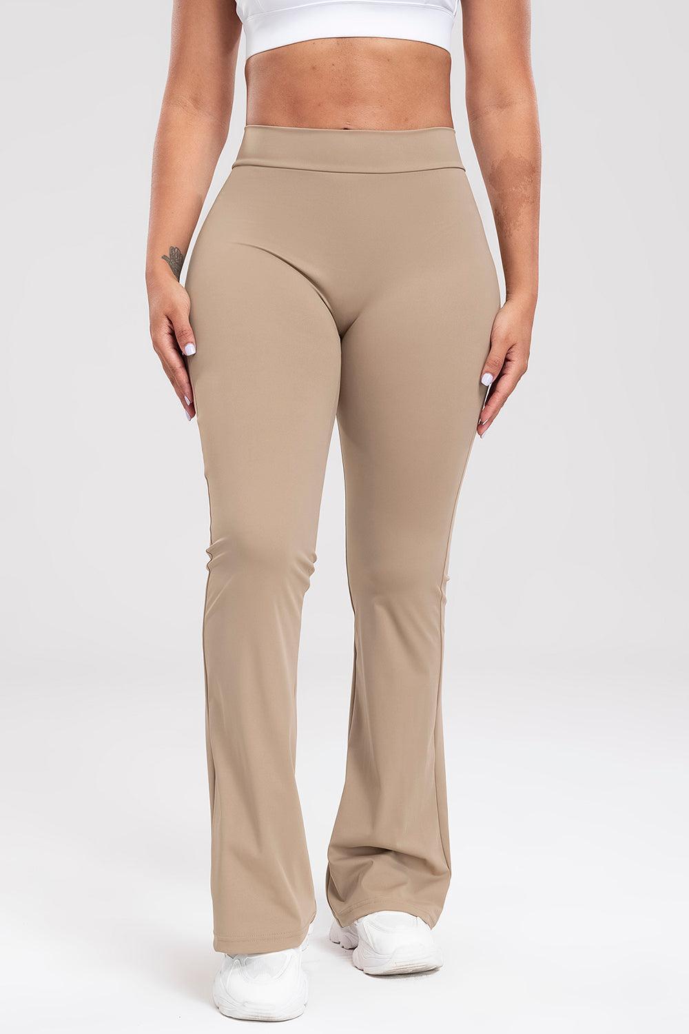 Ruched High Waist Bootcut Active Pants - 808Lush