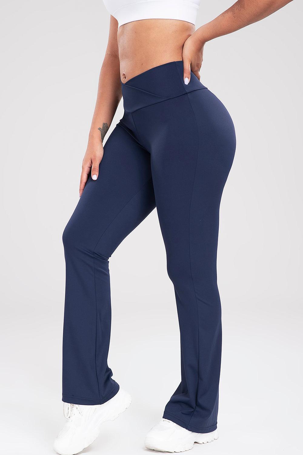 Wide Waistband Bootcut Active Pants - 808Lush