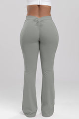 Ruched High Waist Bootcut Active Pants - 808Lush