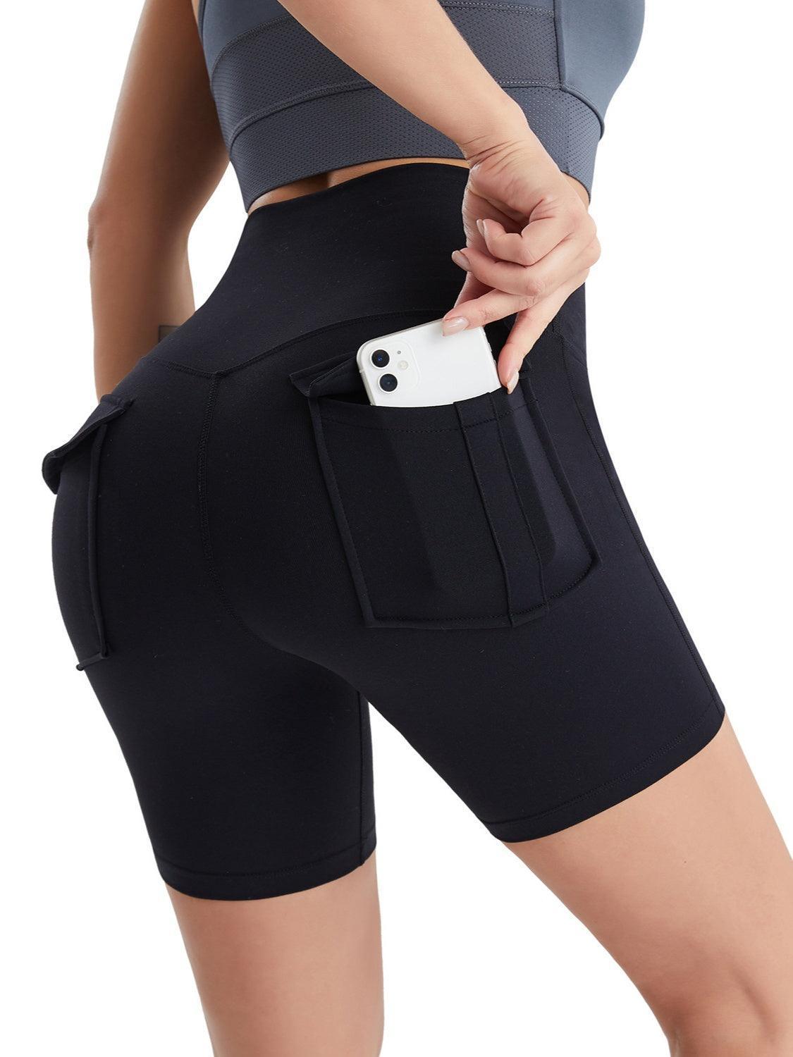 Pocketed High Waist Active Shorts - 808Lush