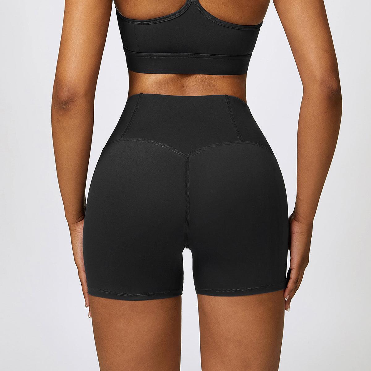 Wide Waistband Slim Fit Sports Shorts - 808Lush