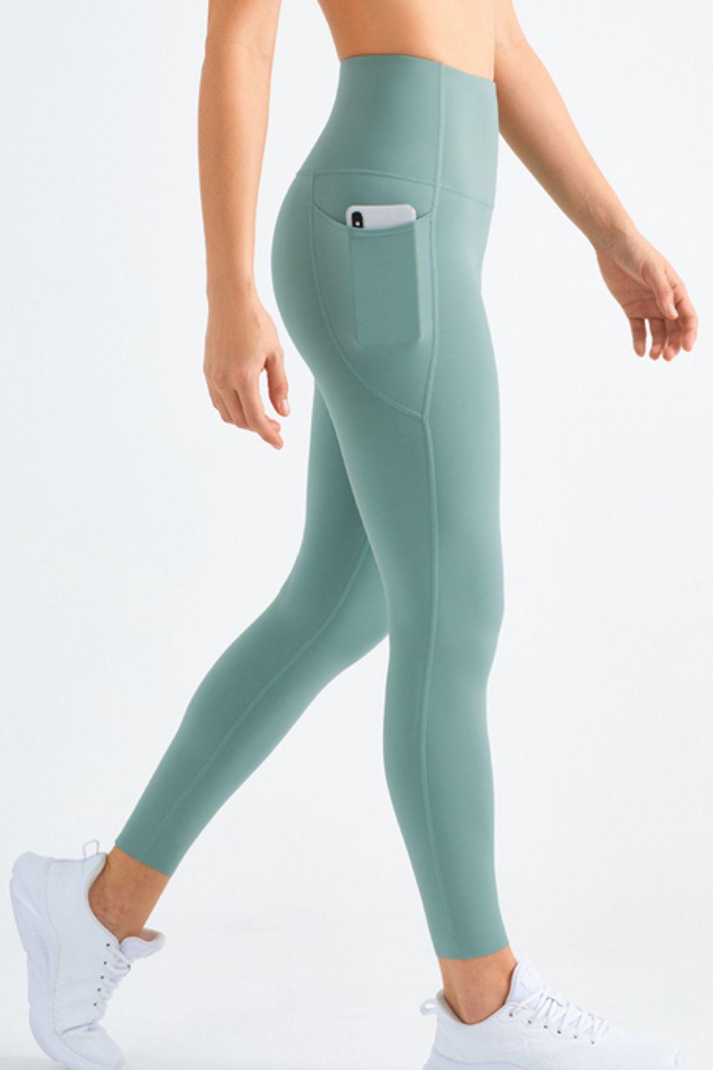 Highly Stretchy Elastic Waistband Pocket Yoga Leggings - 808Lush