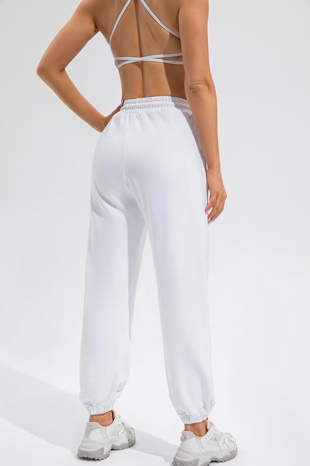 Drawstring Active Pants with Pockets - 808Lush