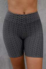 Textured High Waisted Biker Shorts - 808Lush