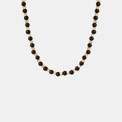 Agate Beaded Titanium Steel Necklace - 808Lush