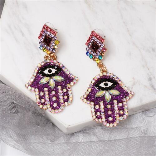 Alloy & Rhinestone Earrings - 808Lush