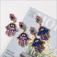 Alloy & Rhinestone Earrings - 808Lush