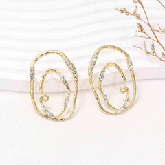 Alloy & Rhinestone Geometric Earrings - 808Lush