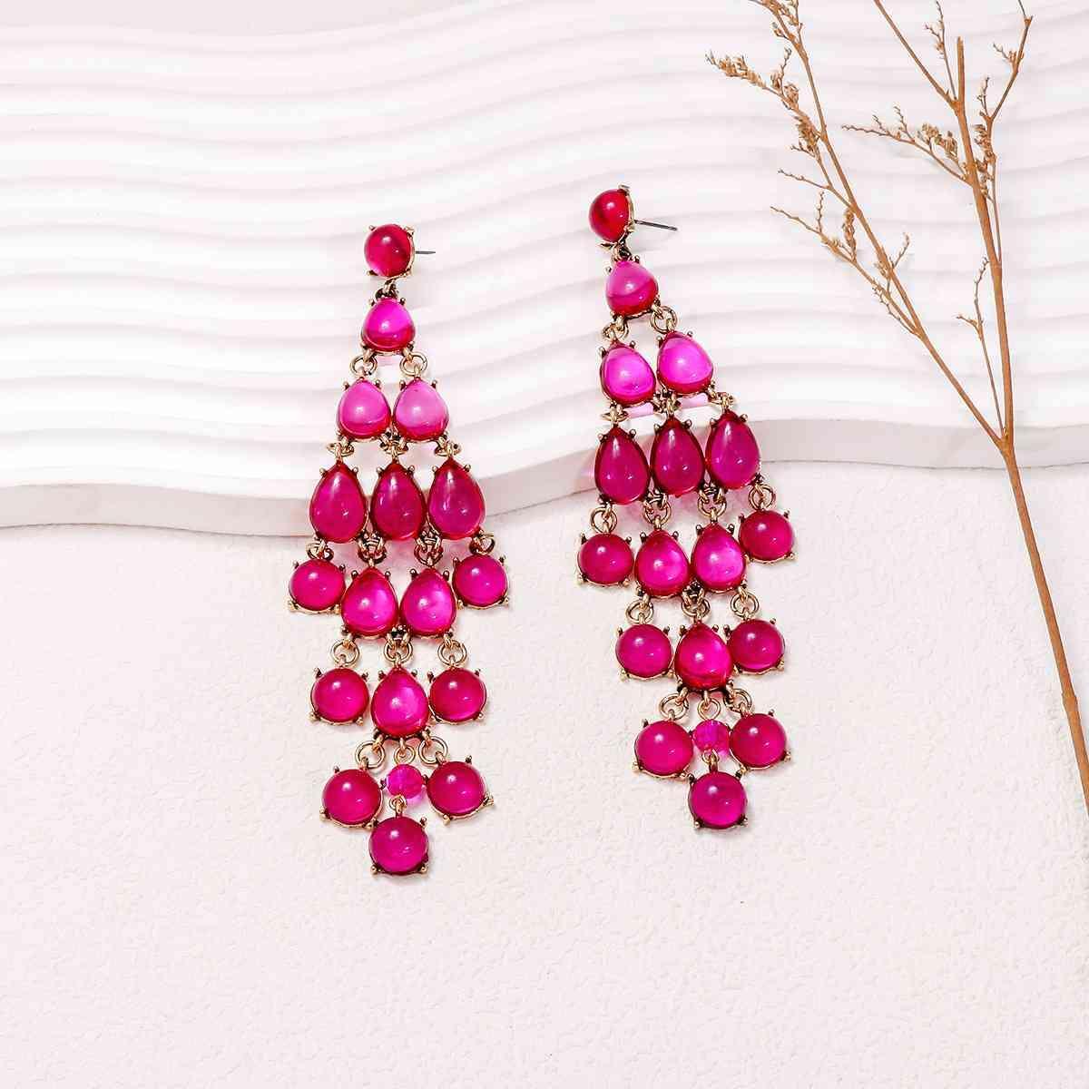 Alloy & Rhinestone Teardrop Earrings - 808Lush