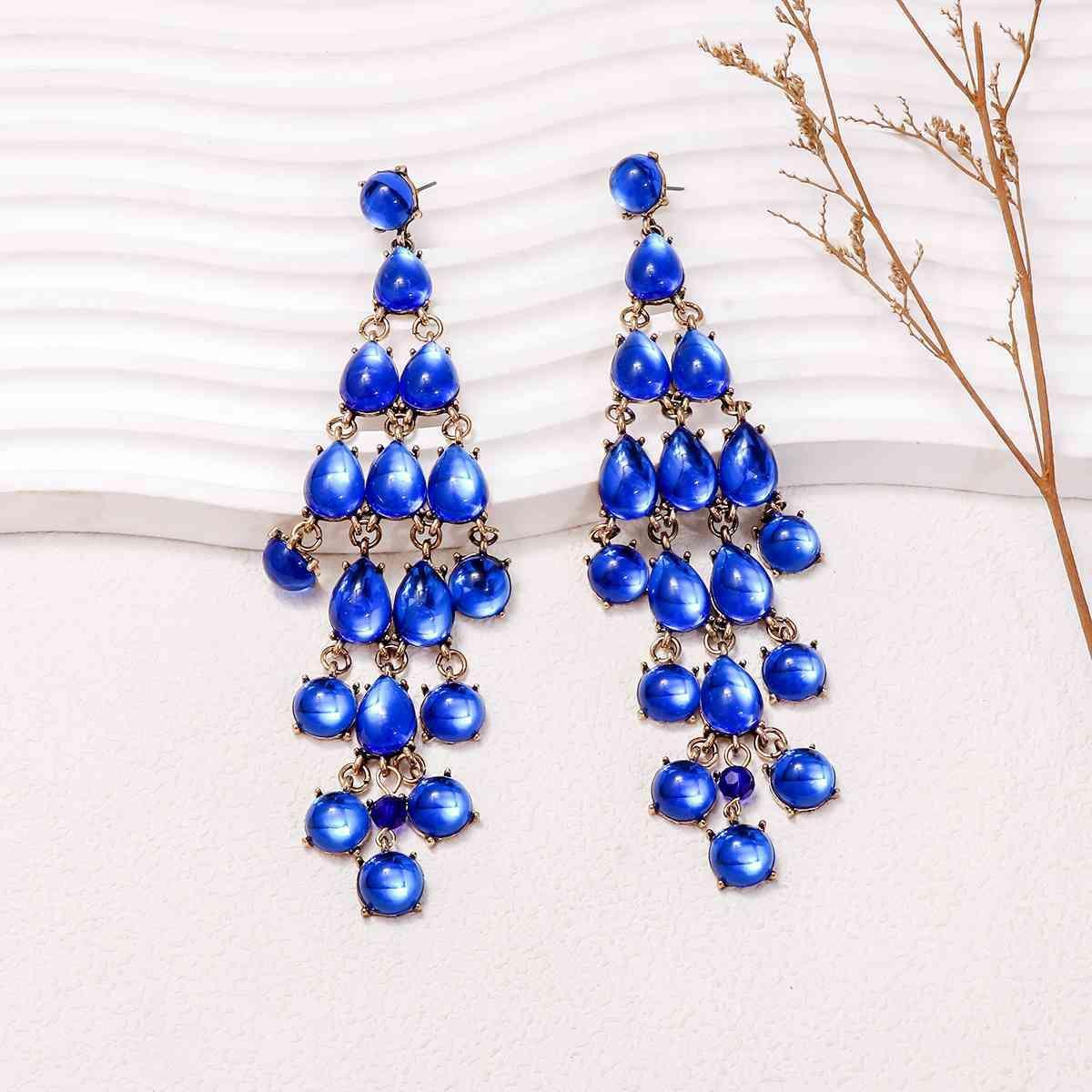 Alloy & Rhinestone Teardrop Earrings - 808Lush