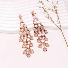 Alloy & Rhinestone Teardrop Earrings - 808Lush