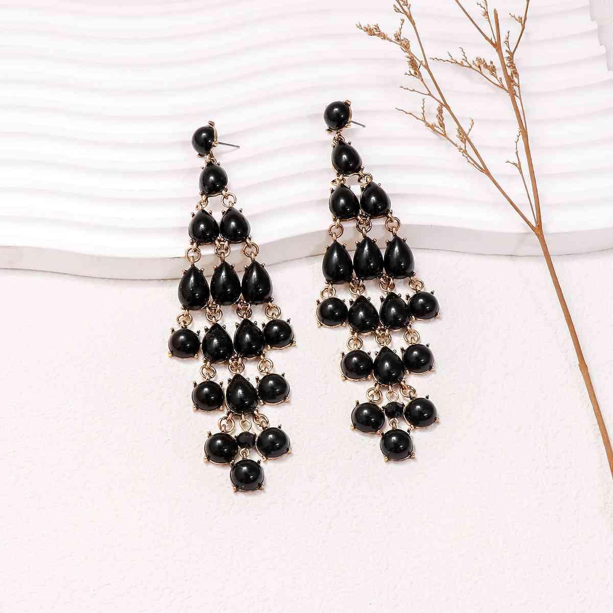 Alloy & Rhinestone Teardrop Earrings - 808Lush