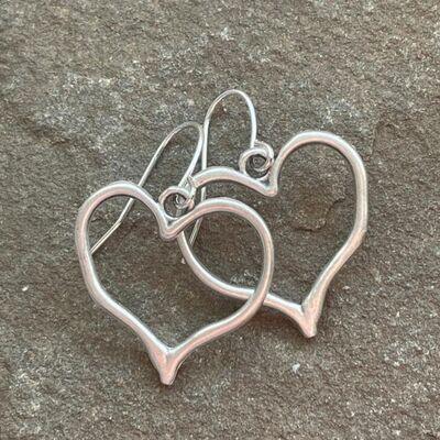 Alloy Silver-Plated Heart Dangle Earrings - 808Lush