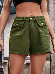 American style casual denim drawstring overalls shorts trendy - 808Lush