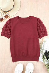 Applique Short Sleeve Knit Top - 808Lush