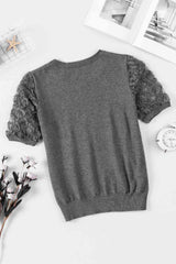 Applique Short Sleeve Knit Top - 808Lush